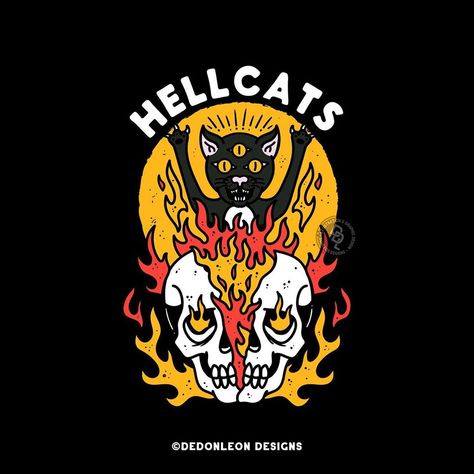 Fashion Design Logo Clothing, Black Cat Logo, Beer Logo Design, Punk Patches, Cat Logo, Graphic Tee Design, Fashion Logo Design, Vintage Tattoo, Chest Tattoo