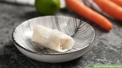 How to Make Rice Paper: 9 Steps (with Pictures) - wikiHow Wrap Fillings, Edible Rice Paper, Asian Noodle Salad, Fried Spring Rolls, Asian Noodle, Asian Noodles, Noodle Salad, Raw Vegetables, Rice Flour