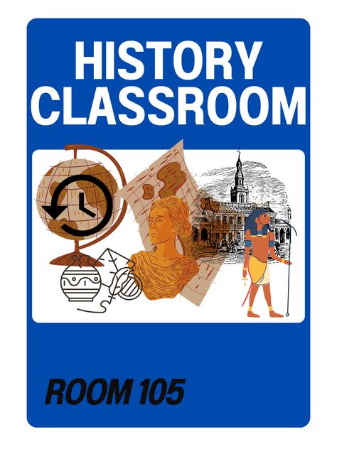 Bloxburg History Classroom, Bloxburg Highschool Decal Codes, School Logo Bloxburg, Bloxburg History Class Decals, Bloxburg School Sign Decal Codes, Bloxburg High School Sign Decals, Bloxburg School Posters, Bloxburg Classroom Decals, Classroom Bloxburg