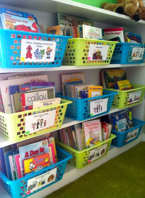 Preschool Library, Classroom Library Organization, Organize Books, Daycare Decor, Teaching Organization, Library Organization, Classroom Organisation, School Room, Teacher Organization