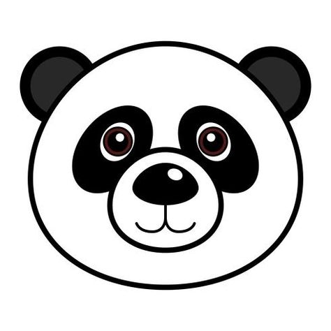 Panda Face Drawing, Panda Drawing Easy, Simple Face Drawing, Cute Panda Drawing, Panda Head, Panda Illustration, Panda Face, Panda Drawing, Face Line Drawing