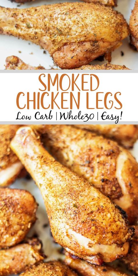 Having a go-to smoked chicken legs recipe is a must have for summer. These smoked chicken legs use very few staple ingredients and is gluten free and dairy free. It's the perfect choice for a gathering, or for meal prep because it is super easy and fast. Smoked chicken drumsticks are a favorite for kids and adults alike and will be a versatile addition to your summer smoking. #smokerrecipes #chickenlegs #glutenfreerecipes #dairyfreerecipes #smokedchickenlegs #chickendrumsticks Smoked Chicken Drumsticks, Chicken Legs Recipe, Chicken Leg Recipes, Paleo Chicken Recipes, Drumstick Recipes, Smoked Chicken, Quick Weeknight Meals, Yummy Chicken Recipes, Chicken Drumsticks