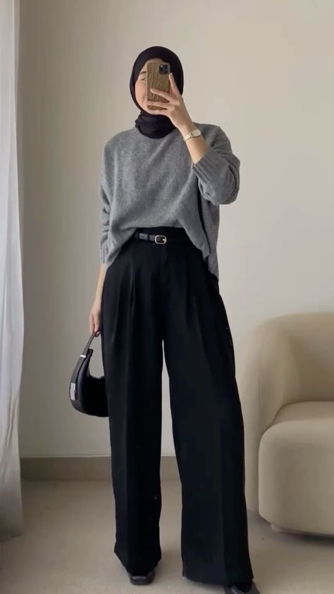 Casual Outfit For College, Outfit For College, University Office, Modest Casual, Outfit Hijab Casual, Simple Casual Outfits, Modest Casual Outfits, Mode Hijabi, Mix Match Outfits