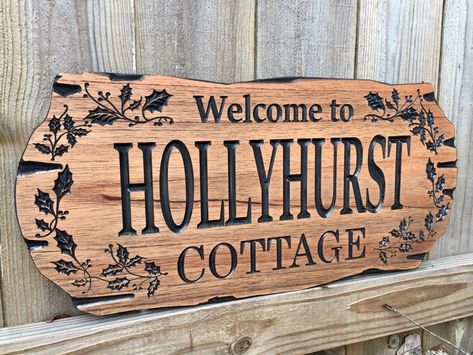 Cabin sign outdoor sign cottage decor personalized wooden carved sign camping Cottage Signs Wooden Outdoor, Cottage Signs Wooden, Cottage Names, Wooden Carved Signs, Cabin Signs, Carved Signs, Cottage Signs, Camping Signs, Wood Burning Crafts