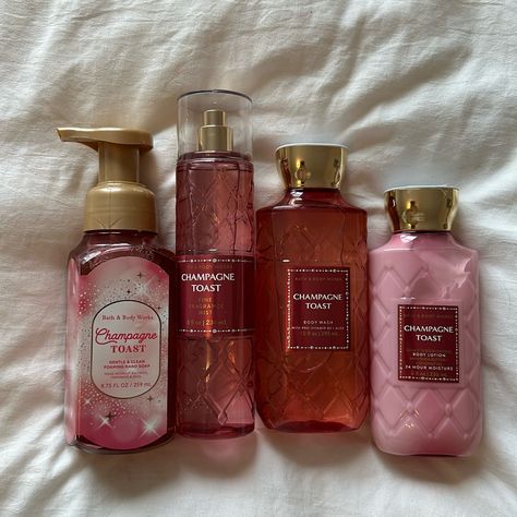 Champagne Toast Foaming Hand Soap Fragrance Mist Body Wash Lotion $60 Value Nwt. Products Have Not Been Opened Or Used Champagne Toast Bath And Body Works Aesthetic, Perfume Champagne Toast, Soap Fragrance, Blue Gel Nails, Bath N Body Works, Perfume Photography, Body Bath, Smell Goods, Champagne Toast