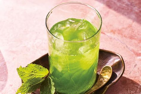 Middle Eastern Limonana recipe | Epicurious.com Limonana Recipe, Good Lemonade Recipe, Mint Lemonade Recipe, East Recipes, Lemon And Mint, Green Combination, Best Lemonade, Middle East Recipes, Mint Lemonade