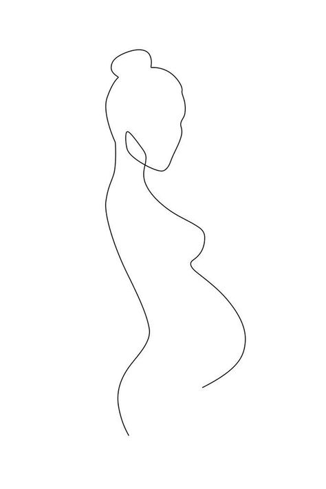 Smile Tips, Pregnancy Drawing, Belly Art, Line Art Flowers, Pregnancy Art, Simple Artwork, Simple Line Drawings, Line Art Design, Diy Basket