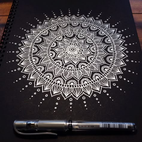 Explore MagaMerlina's photos on Flickr. MagaMerlina has uploaded 945 photos to… Mandala Doodle, Black Paper Drawing, Mandela Art, Mandala Art Therapy, Mandalas Painting, Doodle Art Drawing, Mandala Design Pattern, Rangoli Border Designs, Mandala Art Lesson