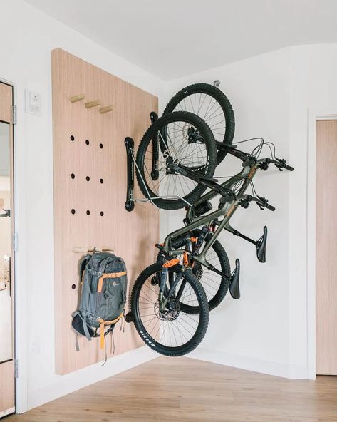 Bike Wall Storage, Wall Mounted Bike Storage, Bike Storage Apartment, Indoor Bike Rack, Indoor Bike Storage, Bicycle Room, Vertical Bike Rack, Vertical Bike Storage, Wall Mount Bike Rack