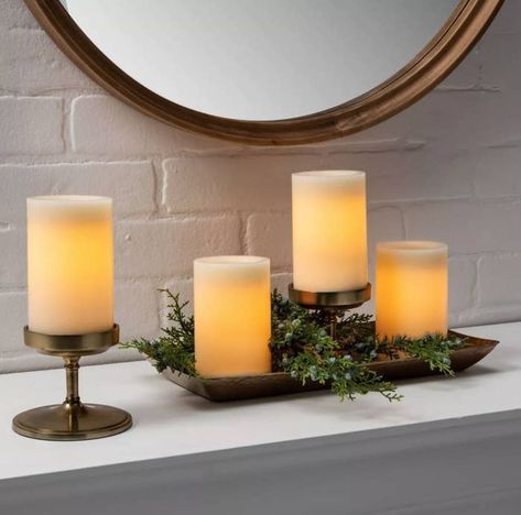 If You Want Your Home To Look Trendier But Don’t Know Where To Begin, These 21 Products Are Here To Help Pillar Decor, Secret Hiding Spots, Orange Curtains, Battery Candles, Flameless Led Candles, Mood Lighting, Flameless Candles, Wick Candle, Hanging Posters