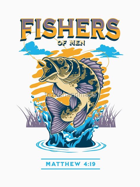 "Fishers of Men Biblical Design | Matthew 4:19" Essential T-Shirt for Sale by texashandmade Matthew 4, Stylish Fonts, Comfy Tees, Fashion Essentials, Male Model, Tshirt Colors, Classic T Shirts, Shirt Designs, Tshirt Designs