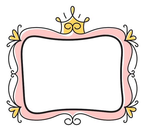 Romantic princess label template cute ba... | Premium Vector #Freepik #vector #princess-frame #baby-border #baby-frame #vintage-baby Princess Frame, Drawing Borders, Template Cute, Romantic Princess, Album Frames, Vintage Videos, Baby Frame, Princess Pictures, Disney Princess Drawings