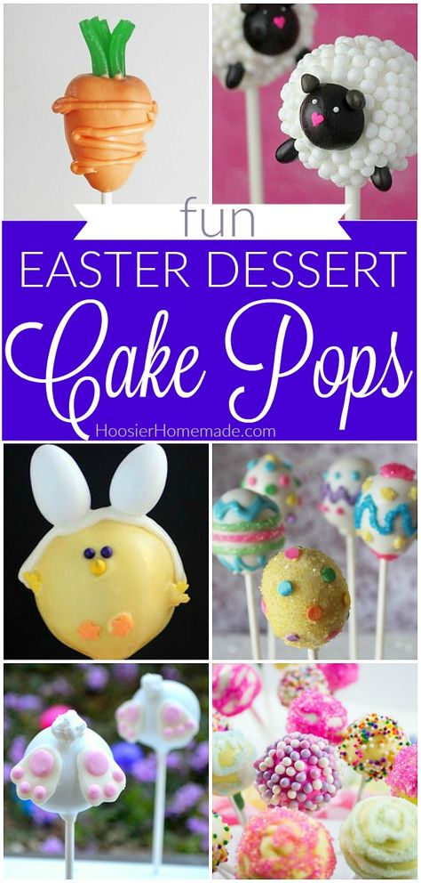 Easter Cake Pops | Easter Dessert #easterdessert #eastercakepops #easter Easter Cake Balls, Cake Pops Easter, Easter Bunny Cake Pops, Cake And Cake Pops, Easter Egg Cake Pops, Fluff Recipes, Easter Desserts Cake, Bunny Cake Pops, Cookies Cheesecake