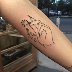 snap-out-of-it-@blackity_black_black Arctic Monkeys Tattoo, Tattoo On Arm, Monkey Tattoos, Omerta Tattoo, Hand Poked Tattoo, Poke Tattoo, Tattoo Feminina, Skin Art, Piercing Tattoo