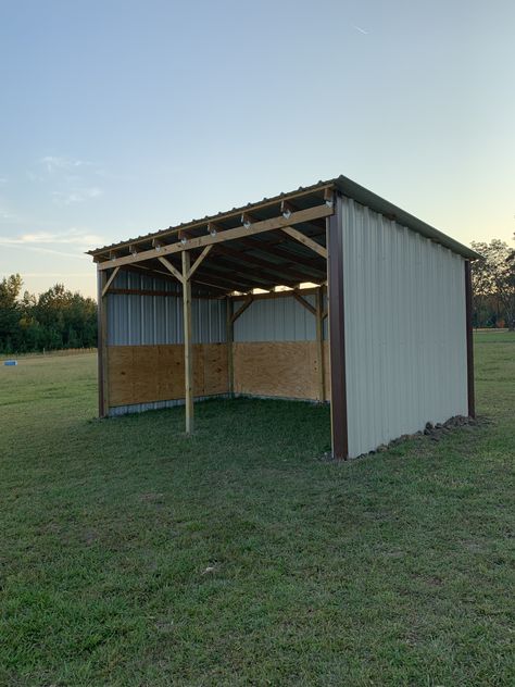 Field Shelter Ideas, Pony Shelter, Horse Shelter Ideas Cheap, Small Horse Run In Shed, Horse Run In Shelter Simple, Paddock Ideas, Horse Shelter With Hay Feeder, Horse Shelter With Hay Storage, Horse Shelter On Skids