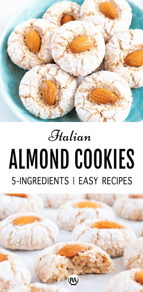 These are the easiest and most delicious almond cookies ever! Simple ingredients, super easy method, and no stand mixer required. A real treat for any almond lover! #almondrecipes #almondcookies #easycookierecipes #cookiesrecipeseasy #Christmascookies Chewy Amaretti Cookies Recipe, Almond Cookies Recipes, Baby Shoer, Amaretti Cookie Recipe, Italian Almond Cookies, Almond Biscuits, Almond Meal Cookies, Almond Flour Cookies, Smoked Food