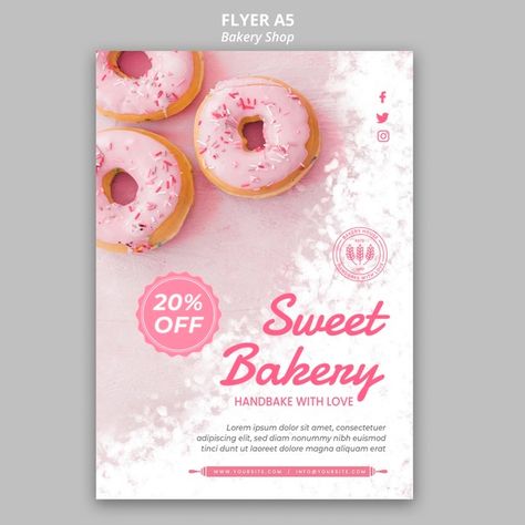 Cherry Blossom Party, Promo Flyer, Poster Template Free, Illustrator Design Tutorial, Cake Logo, Bakery Design, Cake Business, Food Poster Design, Grafic Design