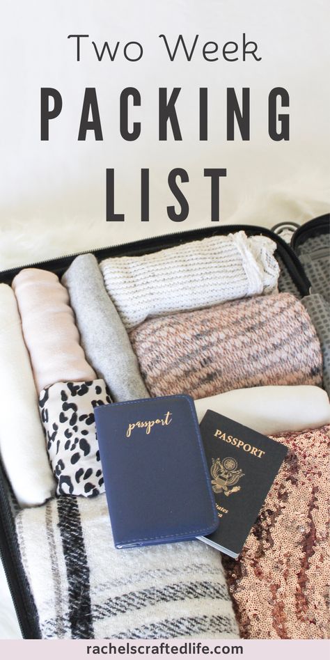 2 Week Packing List, Week Packing List, Pack For 2 Weeks, Packing List Spring, Beach Trip Packing List, Fall Packing List, Beach Trip Packing, Italy Packing List, Holiday Packing Lists