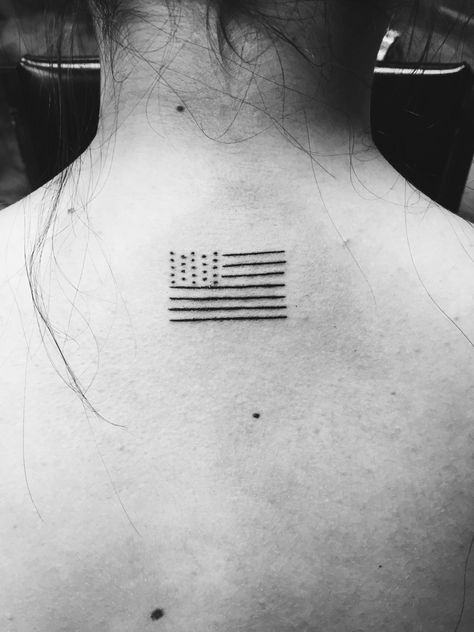 simple American flag tattoo black and white                                                                                                                                                                                 More Simple American Flag Tattoo, Land Tattoos, Usa Flag Tattoo, Flag Tattoos, Small American Flags, See Tattoo, Tattoo Black And White, Patriotic Tattoos, Usa Tattoo