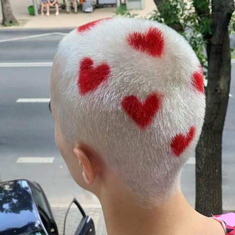 Shaved Head Designs, Valentines Hairstyles, Valentine Hair, Shaved Hair Designs, Buzzed Hair, Rainbow Hair Color, Bald Hair, Hair Tattoos, Corte De Cabelo Masculino