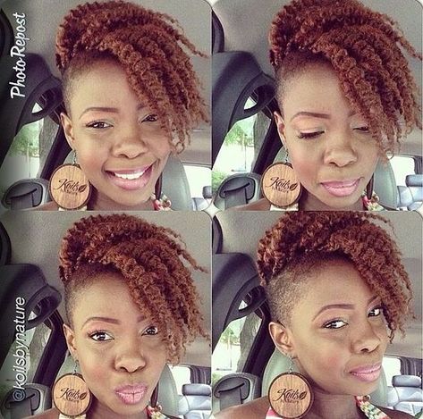 Braids With Shaved Sides, Tapered Sides, Shaved Side Hairstyles, Tapered Natural Hair, Natural Hair Cuts, Tapered Hair, Mohawks, Natural Hair Beauty, Sassy Hair