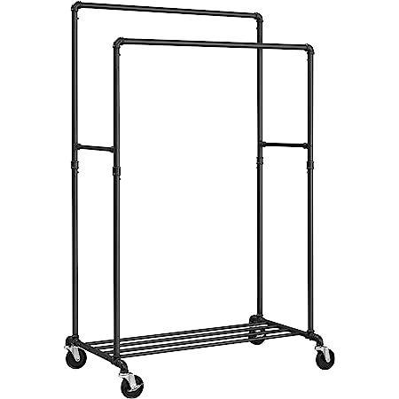 About this item [Robust and Heavy-Duty] Made of 1 mm thick sturdy steel tubes and supported by heavy-duty castors, this clothes rack is robust enough to hold up to 90 kg. So feel free to hang up your winter jackets! Pipe Clothes Rack, Heavy Duty Clothes Rack, Closet Rod, Clothes Rail, Hanger Rack, Garment Racks, Hanging Clothes, Coat Stands, Clothes Rack