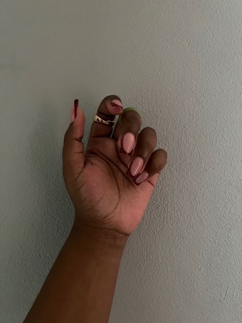 Maroon Nails Acrylic Burgundy, Burgundy Abstract Nails, Burgundy Nails On Black Women, Red Square Tip Nails, Blood Red French Tip Nails, Fall Colored French Tip Nails, Maroon Tip Nails, Maroon French Tip Nails Acrylic, Biab Nails Inspiration Autumn