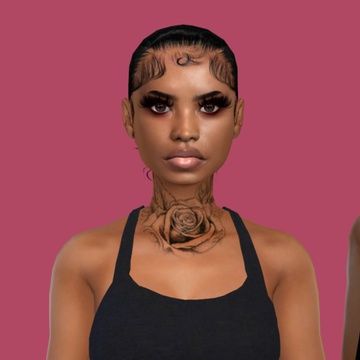 The Sims 4 Cc Neck Tattoo, Sims 4 Black Tattoo Cc, Sims4 Neck Tattoo, Ts4 Neck Tattoo, Sims 4 Cc Face Tattoos Female, Sims4 Face Tattoo, Sims 4 Cc Tattoo Face, Face Tattoos Sims 4, Tattoos Sims 4 Cc Patreon