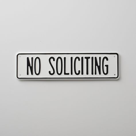 No Solicitors Sign, Simple Front Porch, No Soliciting Sign, Schoolhouse Electric, Porch Accessories, No Soliciting Signs, No Soliciting, Word Fonts, Appliances Online