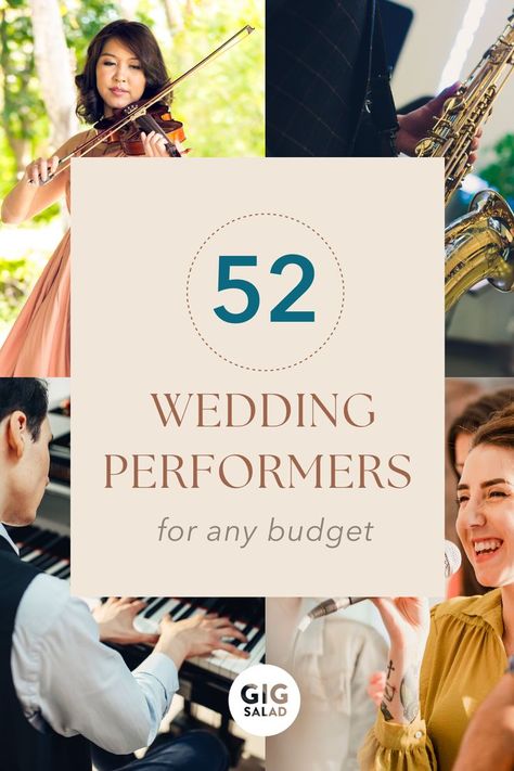 It can be challenging to determine your wedding entertainment budget! From the ceremony to cocktail hour to the reception, we’ll help you get an idea of what wedding performers cost so you can start saving and budgeting accordingly. Wedding Cocktail Hour Entertainment, Cocktail Hour Entertainment, Wedding Entertainment Ideas, Cocktail Hour Wedding, Entertainment Ideas, Wedding Budget, Wedding Entertainment, Wedding Cocktails, Start Saving