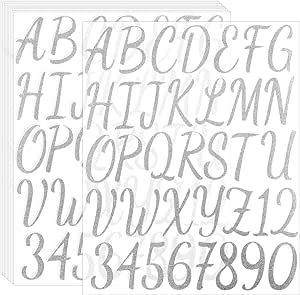 Waynoda 360 Pieces 10 Sheets Self-Adhesive Glitter Capital Letter Stickers, Alphabet Sticker Letter for Crafts, Classroom Decor, Sign, Door, Business, Address Number (Silver,2 Inch) Letter Stickers Alphabet, Crafts Classroom, Stickers Alphabet, Alphabet Sticker, Grad Cap Decorated, Capital Alphabet, Christmas Fonts Free, Meaningful Sentences, Business Address