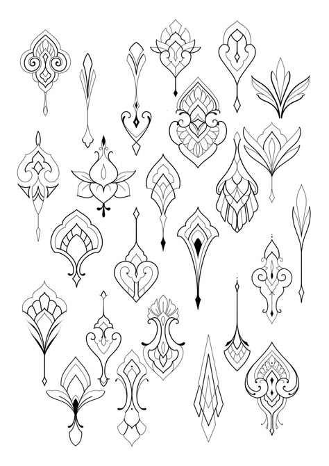 Simple Ornamental Tattoo, Jewel Tattoo, Flash Ideas, Ornamental Tattoo, Spooky Tattoos, Spine Tattoos, Tattoo Outline, American Traditional Tattoo, Simplistic Tattoos