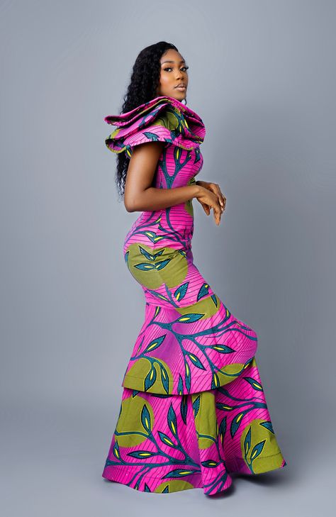 Dress African Print, Ankara Clothing, Elegant Evening Dress, Kente Dress, Lighting Pattern, Dress Ankara, House Clothes, Ankara Dress, African Design Dresses