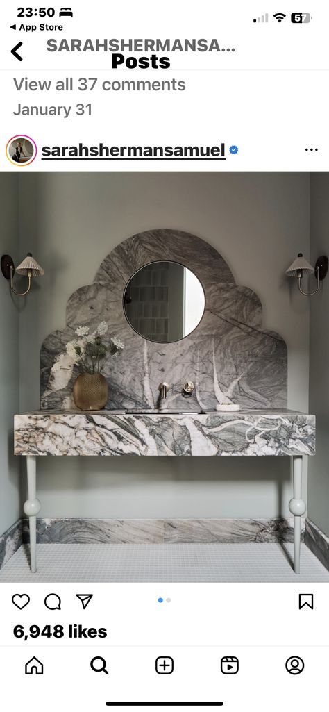 Ikea Hack Vanity, Slate Roof Tiles, Sarah Sherman, Sarah Sherman Samuel, Light And Dwell, Primary Bath, Wall Mount Faucet Bathroom, Creative Bathroom, Stone Gallery