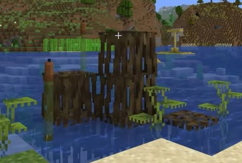 river decoration, cat tails, grain’s season 10 base Minecraft River Decoration, Outdoor Decoration Minecraft, Minecraft River Ideas, Minecraft River, Minecraft Outdoor, Minecraft Mobs Mod, Minecraft Garden Ideas, Minecraft Garden, Cat Tails