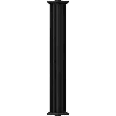 8' x 5-1/2" Endura-Aluminum Column, Fluted Square Shaft (Load-Bearing 23,000 LBS), Non-Tapered, Textured Black Porch Column Wraps, Carport Makeover, Column Wraps, Post Sleeve, Column Wrap, Porch Columns, Floor Molding, Stair Parts, House Paint Exterior