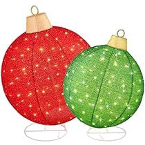 Lawn Christmas Decorations, Large Outdoor Christmas Ornaments, Oversized Ornaments, Warm White Led Lights, Christmas Yard Decorations, Star Tree Topper, Lawn Ornaments, Ball Decorations, Christmas Yard