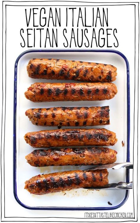 Vegan Italian Seitan Sausages Seitan Burger, Making Sausage, Seitan Chicken, Vegan Seitan, Seitan Recipes, Like Chicken, Vegan Italian, Vital Wheat Gluten, Pie Bars