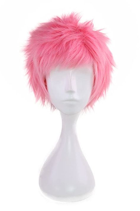 Pink Hair Wig, Pink Short Hair, Mullet Wig, Long Hair Wigs, Short Hair Wigs, Pink Wig, Hair Replacement, Short Pixie Cut, Permed Hairstyles