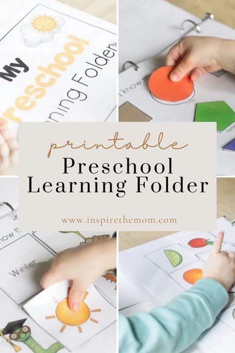 This preschool learning folder is a great tool for learning at home or for kindergarten readiness! This resource is $9.99 on TPT but there are also free preschool learning inserts available in this post as well! (ocean animals, farm animals, uppercase letters, personal care, emotions and more!) #preschool #preschool learning folder #preschool binder #preschool resource #preschool at home #preschool printable Homeschool Preschool Free Printables, Preschool Learning Binder Free Printables, Preschool Morning Binder Free Printable, Preschool Workbook Free Printable, Home School Preschool Lesson Plans, Preschool Binder Ideas, Preschool File Folders Free Printable, Preschool Busy Book Free Printables, Toddler Learning Printables Free