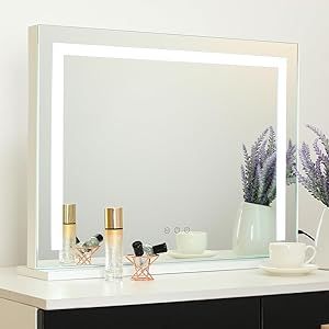 Large Vanity Mirror, Lights Around Mirror, Hollywood Vanity Mirror, Vanity Mirror With Lights, Lighted Makeup Mirror, Hollywood Vanity, Large Vanity, Vanity Organization, Makeup Mirror With Lights