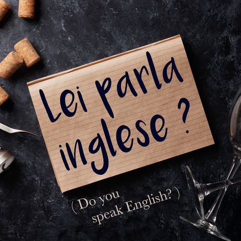 Italian Phrase of the Week: Lei parla inglese? Tu parli inglese? (Do you speak English) Find out more about this phrase and it's pronunciation by visiting the full article! #italian #italiano #italy #italianlanguage #italianlessons Italy Learning, Italian Expressions, Speak Italian, Learn To Speak Italian, Italian Grammar, Italian Vocabulary, Language Families, Italian Lessons, Italian Language Learning