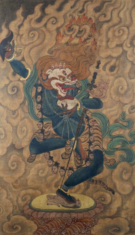 Kenta Torii, Tibet Art, Guru Rinpoche, Secret Book, Female Teacher, 5 Elements, Thangka Painting, Tibetan Art, Lion Face