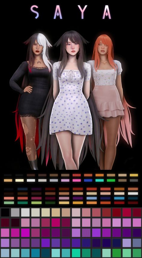 Sims 4 Cc Clothes Female Hair, Long Hair Sims 4 Cc, Sims 4 Skintones, Hair Sims 4 Cc, Sims Packs, Sims 4 Anime, Pelo Sims, Free Sims 4, Sims 4 Body Mods