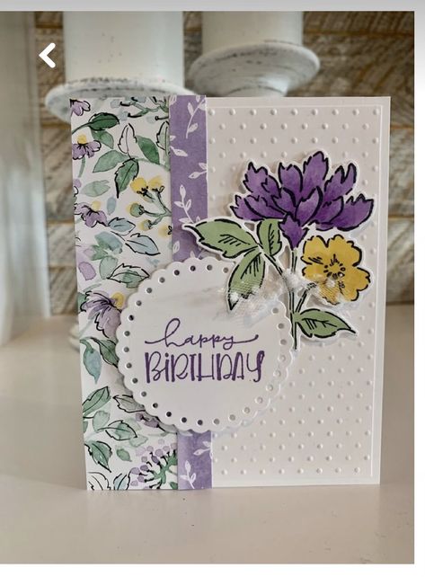 Card With Flowers, Embossed Cards, Cards Ideas, Birthday Cards Diy, Stamping Up Cards, Handmade Birthday Cards, Kirigami, Card Sketches, Paper Pumpkin