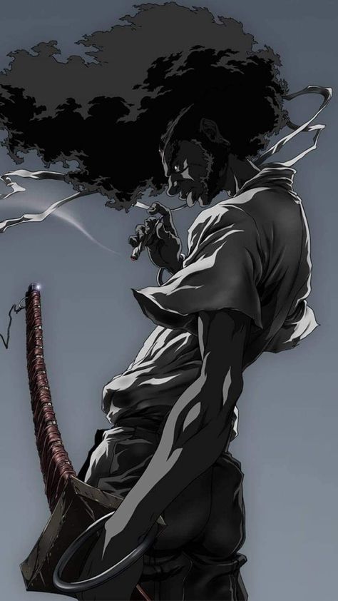 Afro Tattoo, Ninja Tattoo, Fan Art Anime, Dope Cartoons, Samurai Wallpaper, Samurai Anime, Afro Samurai, Samurai Artwork, Black Comics