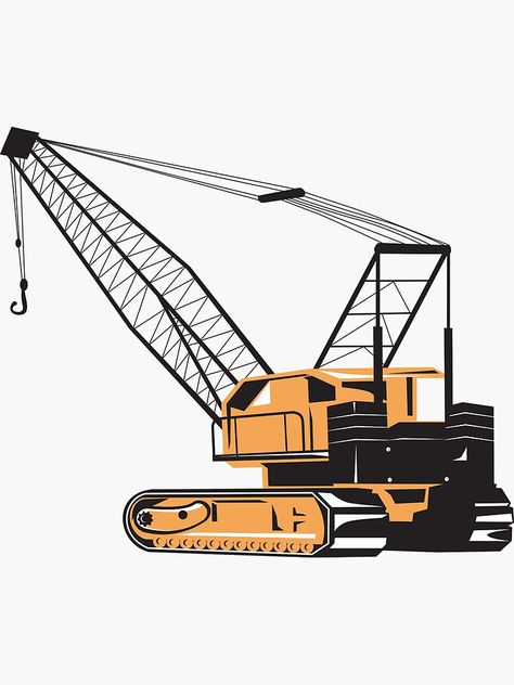 Construction Stickers, Construction Crane Illustration, Excavator Sticker, Cranes Construction, Construction Crane, Crane Machine, Gantry Crane, Construction Vehicle, Construction Machines