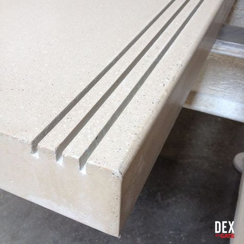 Looking for durable concrete stair treads for your commercial project? 🔳🔲 DEX can produce high quality concrete stair treads and landings for any project regardless of scope or size. Call us today! 📞 Concrete Stair Treads, Stairs Detail, Concrete Stairs, Stair Treads, Stairs Design, Textured Walls, Home Projects, Tile Floor, Stairs