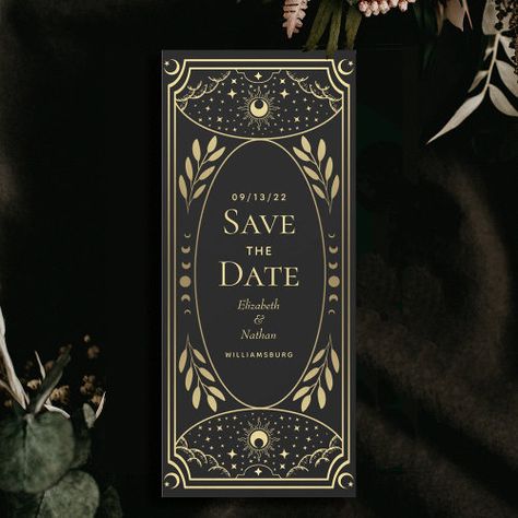 Simple Botanical Stem Wedding Save The Date Invitation #zazzle #weddinginvitations #birthdayinvitations #babyshowerinvitations #zazzleinvitations #monogram #businesscards #graduation #homedecor Gothic Wedding Theme, Whimsical Wedding Invitations, Save The Date Designs, Goth Wedding, Halloween Party Themes, Save The Date Card, Whimsical Wedding, Gothic Wedding, Wedding Save The Date