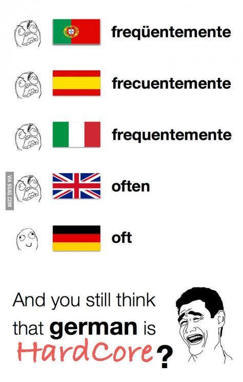 Why German language is easy? German Memes Humor, Funny German Words, German Memes, German Humor, Intelligent Humor, Language Jokes, Learning French For Kids, Learning German, Meme Comics